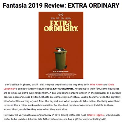 Fantasia 2019 Review: EXTRA ORDINARY